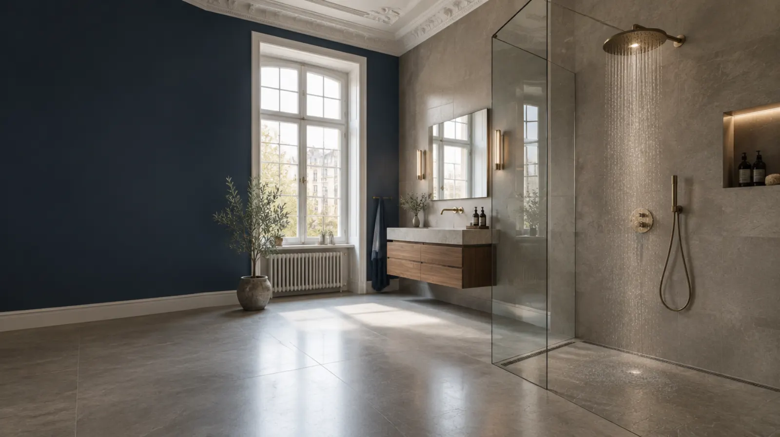 Modernes Altbau-Bad mit Regendusche (Beispielbild)